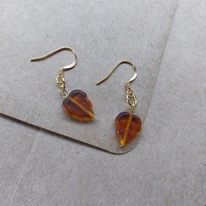 3 for 20 Handmade Orange Leaf Earrings